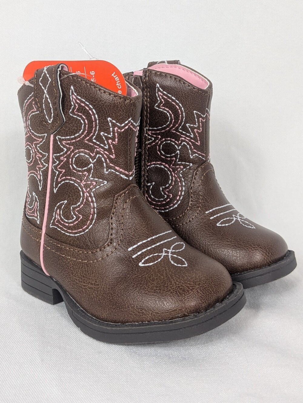 Baby Girls Pink/Brown Western Boots NWT